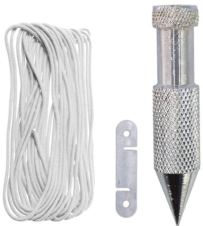 Juego de plomada y línea de 18 m, línea de construcción puntiaguda y resistente a la corrosión, línea trenzada de alta visibilidad, ideal para aplicaciones de construcción