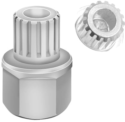 JEUCLEL Llave de tuerca de bloqueo de rueda 62/17PT compatible con VW Volkswagen, Audi VAG, adaptador de tuerca de bloqueo de rueda, herramienta de extracción de tuercas antirrobo, removedor de