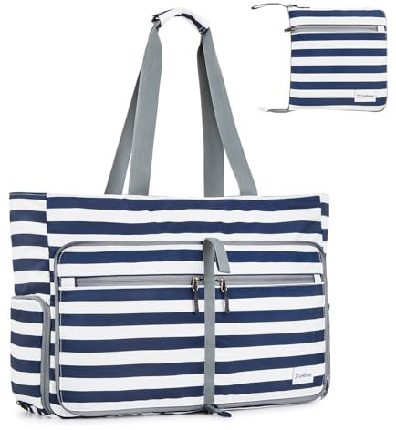 G4Free Extra große Strandtaschen für Frauen, faltbare Strandtasche mit Reißverschluss, sandfeste wasserdichte Strandtasche Pooltasche