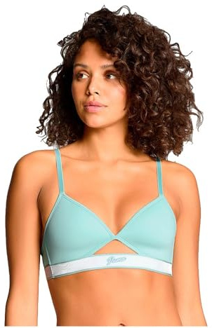 PUMA Peek-a-Boo Triangle Top Sports Bra, Verde Menta, S