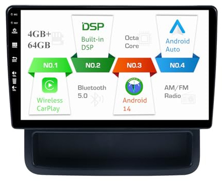 MISONDA 10 tums IPS Android 14 bilradio för Opel Vivaro A/Renault Trafic 2010-2014 GPS 2 Din backkamera + MIC, Carplay, DSP Stöd DAB/rattkontroll/WiFi/BT/Mirrorlink/RDS/USB (4G + 64G))