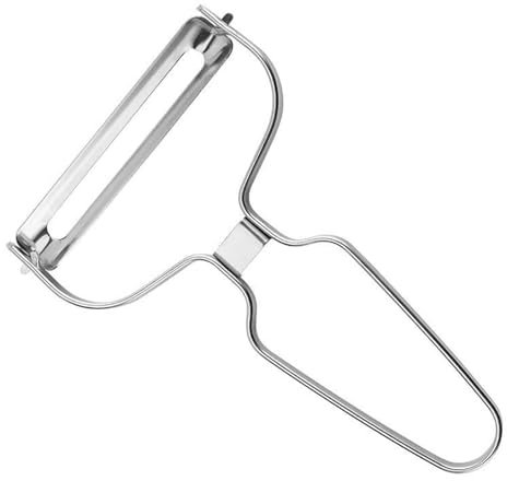 Pelapatate Extra Largo in Acciaio Inossidabile – Pelatore Professionale Multifunzione per Verdure e Frutta, Ideale per Campeggio e Picnic (Argento)