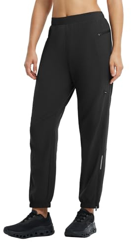 baleaf Women's Hiking Pants Quick Dry Lightweight Athletic Cycling Clothes Water Resistant Hiking Pockets UPF50+ Black 2XL