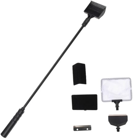 Gatuida Kit de Nettoyage Multifonction pour Aquarium Brosse Racloir Grattoir à Algues Outil de Nettoyage Pratique pour Réservoir de Poissons et Aquariums