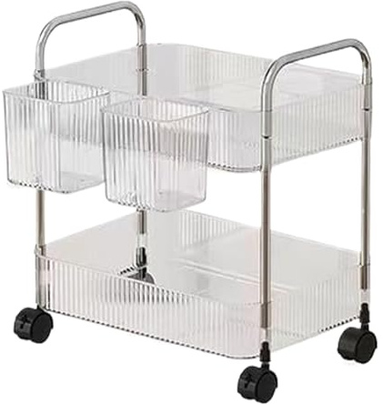 Chariot Roulant, Rangement Multicouche, Acrylique, Chariot De Service, Organisateur De Rangement De Chariots Utilitaires, Roues Verrouillables, Pour Bureau, Maison, Cuisine, Salon, Garde-manger