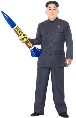 Smiffys Dictator Costume for Adults, Grey Military-Style Outfit with Matching Jacket & Trousers, Historical or Political Fancy Dress Uniform, Themed Parties, Parades & Stage Events, Large