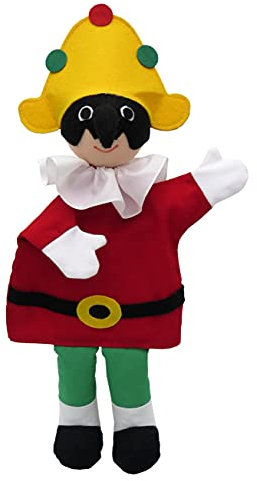 Handpuppe Märchenfigur Kasper Clown 37 cm, Ideal für Puppentheatre und Rollenspiele, für Kinder Baby Jungen Mädchen