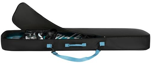 Navaris Snowboard Bag for Men and Women - 175 cm - with Side Pocket & Adjustable Straps - For Easy Snowboard Carrying - Black & Light Blue