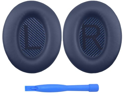 Ersatz Ohrpolster für Bose QuietComfort 35 (QC35) und Quiet Comfort 35 II (QC35 II) von MMOBIEL - Memory- Schaumstoff und Protein PU Kopfhörer Ohrpolster – Kopfhörer Ersatzpolster – Blau