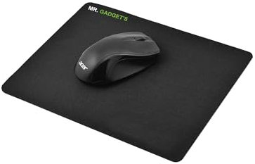 Mr. Gadget's Solutions svart smal neopren tyg gummi musmatta/dyna 5 mm tjock halkfri 18 cm x 23 cm för PC bärbar dator optisk lasermus