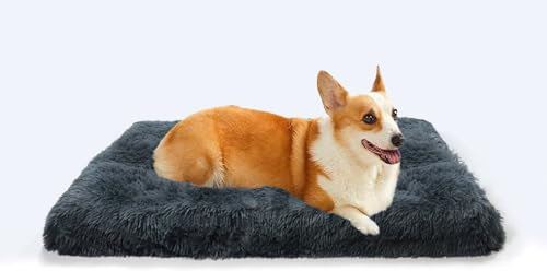 MDDK DY Tappetino per cani 75 cm, grigio scuro, morbido materiale farina di riso, accogliente ed elegante cuccia per cani