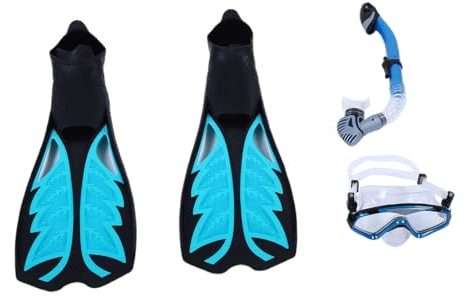 Alomejor Set Snorkeling per Adulti Set Snorkeling per Adulti in Silicone Leggero Completo Attrezzatura da Attrezzatura da 3 Pezzi per Esplorazione Subacquea per Viaggi Nuoto Viaggi Sulla Barriera (M)