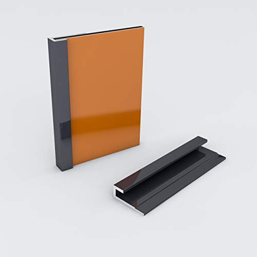 Kerabad Aluminium Profilsystem für 3mm Platten - 2 Meter - Alu-Profil für Duschrückwand Küchenrückwand - Abschlußprofil anthrazit