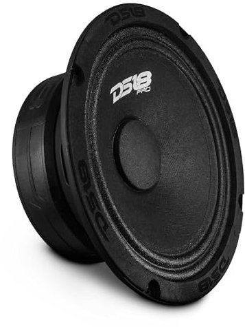 DS18 PRO-GM6.4 - Altoparlante da 16,5 cm, con cestello in acciaio nero, 480 W max, 140 W RMS, 4 Ohm, altoparlanti audio di qualità premium per sistema audio stereo auto o camion (1 altoparlante)