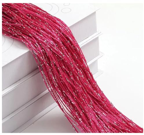 Wisafory Cortina de hilos Cortina brillante Cortinas de hilos Mosquitera Separador de espacios Protección contra moscas Bordes Cortina de hilos Decoración para puerta, ventana, hogar 100 x 200 cm Rosa