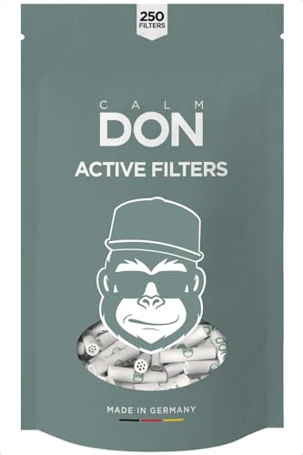 CALM DON® Active Filter Premium Activated Carbon Filter Slim Diameter 5.9 mm with Coconut Active Carbon [250 Filters] Refill