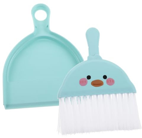 CIYODO Mini Scopa e Paletta Portatile Con Spazzola Eco Per Auto e Scrivania Pulizia Di Tastiere e Interni Colore Blu Compatto e Leggero Per Casa e Ufficio