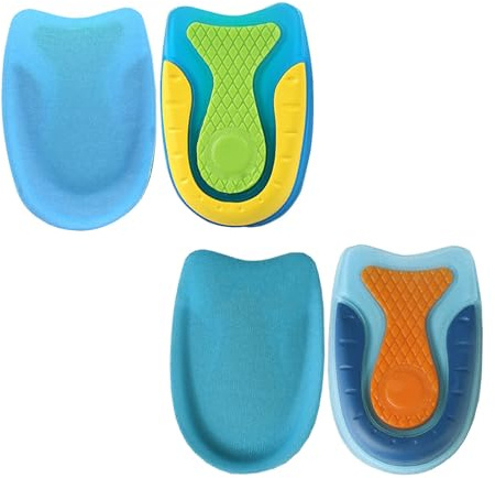 Cojines de Talón para Aliviar el Dolor de Talón Tendinitis de Aquiles Espolón Calcáneo Almohadilla Blanda Fascitis Plantar Gel de Absorción de Impactos Talonera 2 Pares