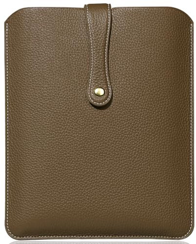 Rmawrad Real Leather Laptop Sleeve for MacBook Pro & Air Fits 13, 14, 15 & 16 Inch,Large Lychee Grain Leather, Soft Soft Lining (14 Inch - MacBook-Pro M1/M2/M3/M4),Gray