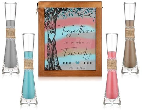 Threelf Unity Sand per set di cerimonia nuziale,Kit di cerimonia di sabbia per idee di unità di nozze,Set di cerimonie di nozze per festa nuziale,Alternativa alla candela delle unità,Decorazione di