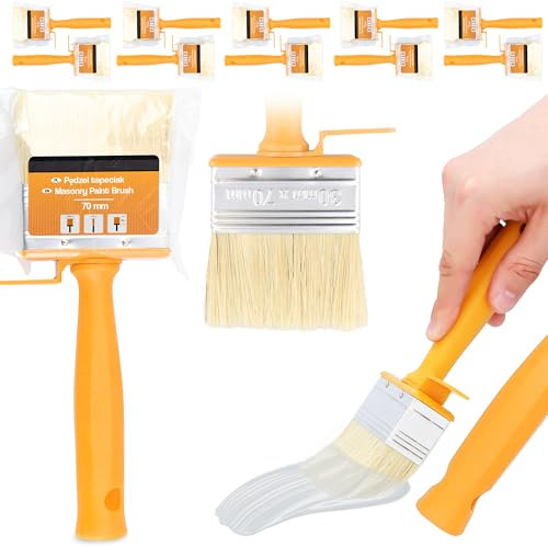 10x Malerpinsel Flächenstreicher 70 mm Flächenpinsel Breiter Pinsel Flachpinsel Malerbürste Lackierpinsel Lasurpinsel Wandpinsel Wand Möbel Zaun Holz Malen