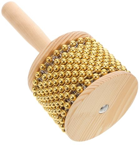 TOYANDONA Cabasa africana - Instrumento musical creativo de madera con cuentas de metal para sonidos exóticos únicos para actuaciones de jazz y música del mundo