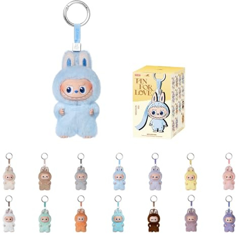 POP MART THE Monster Pin for Love Series (A–M) Mini Labubu Doll Blind Box Mystery Box Keychain – Vinyl Plush Pendant, Bag Charms, Collectible Holiday & Birthday Gift for Kids & Adults, Single Box