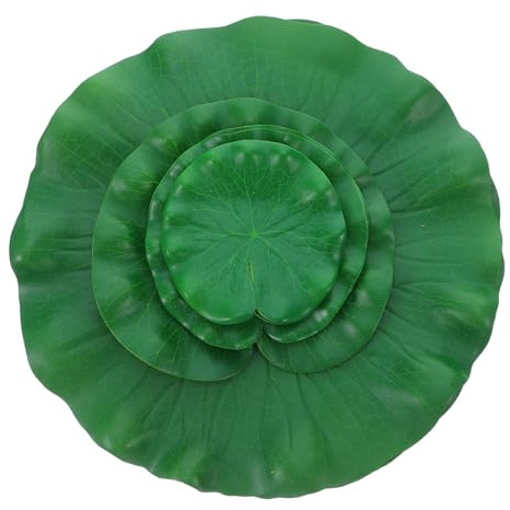 TOGEVAL 12 St Konstgjorda Lotusblad i Flytande Livfulla Gröna Blad för Små Dammar Dekorativt Simulerade Vattenväxter för Inomhus Utomhusbruk