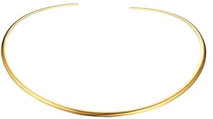 LALADEFIEE Collana Rigida Oro in Acciaio Inossidabile Donna, Girocollo Rotondo alla Moda per Occasioni come Family Gathering e Cosplay