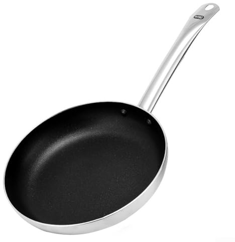 Padella per crêpe, senza alluminio, con manico lungo, per cucinare crepes, frittelle e omelette (18 cm)