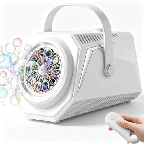 SINZONeu Machine à Bulles avec Télécommande – Rotation Auto 150°, 10 Trous 7000+ Bulles, Lumière RGB, Batterie 1800mAh Type-C, Grand Réservoir – pour Mariage, Anniversaire, Fête en Extérieur