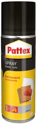 Pattex Spray colle permanente en spray, 200 ml colle transparente à haut pouvoir adhésif immédiat pour les collages permanents en intérieur