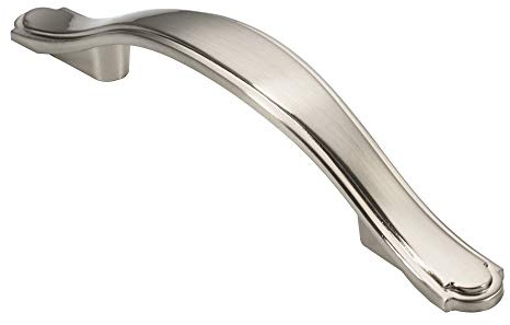 Alzassbg 10 Pack Brushed Satin Nickel Cabinet Pulls, 3 Inch(76mm) Hole Centers Cabinet Handles Arch Kitchen Hardware for Cabinets and Drawer AL3028SN