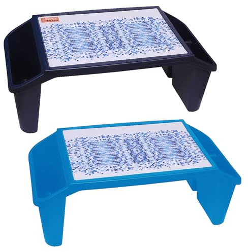 JMS we create smile - Multifunctional Travel Tray - Portable Laptop Desk Lap Desk For Kids & Toddlers (Blue)