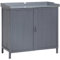Outsunny Gartenschrank auf Ständer, 2 in 1 Umtopftisch Doppeltür, Regal, verzinkte Metallplatte - grau