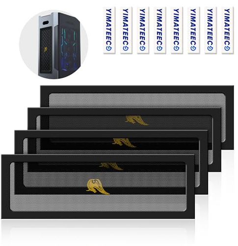 YIMATEECO PC-Dammfilter 360 mm, 4 st Magnetiskt Antidamm PVC-Fläktfilter för Datorväska PC Datorkylfilter (PVC Gentleman, 120x360 mm, 4 stycken, svart)
