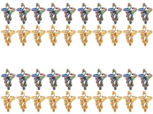 EXCEART 40 Stk Wickler Stricken Fingerhut Pfau-strickring Verstellbarer Strickring Strickhäkelring Strickzubehör Häkelring Für Fingerfadenführer Phönix-ring Spannring Häkeln Legierung