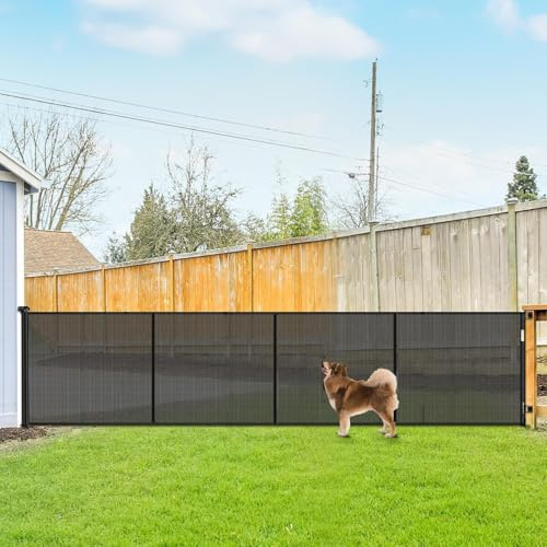 Reinforced 42 Tall Retractable Dog Gate, 155 Extra Long Retractable Baby Gate with Support Rods - Prevent Crawling Under, Indoor/Outdoor Retractable Gate Extra Tall Baby Gate Retractable Fence/Black