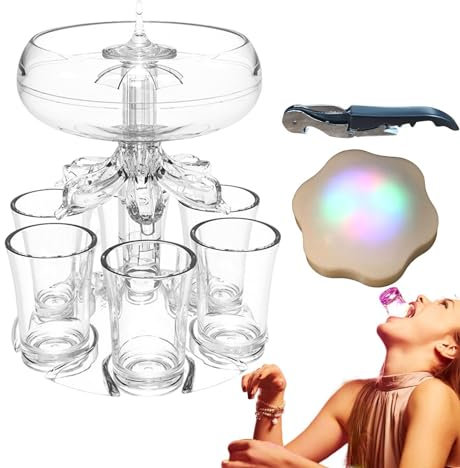 gifyym Distributeur de verre à liqueur, distributeur de shot en acrylique avec verres, distributeur de liqueur multiple pour festival, famille, bar, pique-nique, karaoké