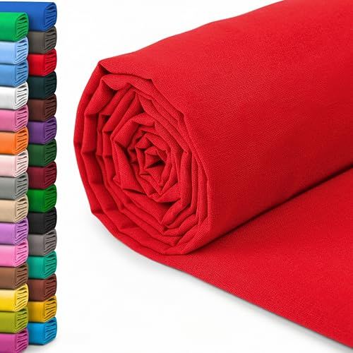 A-Express - Tela 100% algodón - 150 cm de ancho, 5 metros - Tela de algodón lisa vendida por metro - Ideal para acolchado, costura, confección de vestidos, forros de cortinas, bolsos, ropa de cama