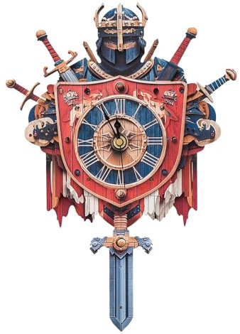 Lilcubics 3D Wooden Puzzles for Adults-Knight Clock Wooden Model Kits for Adults to Build-Mechanical Model Building Construction Kits-Home Decor Birthday Gift for Men