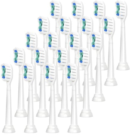 Ersatzzahnbürstenköpfe ， Kompatibel Mit Philips Sonicare ， Diamond Electric Brush Heads Clean Refill For Hx6920 4100 2 Series(White-20 Pcs)