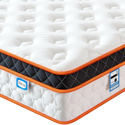 Double Mattresses 4FT6, Gel Memory Foam & Individually Pocket Sprungs Hybrid Medium Firm Double Mattress, Cooling Double Bed Mattress, Orthopedic, Back Pain Relief 135x190x23cm
