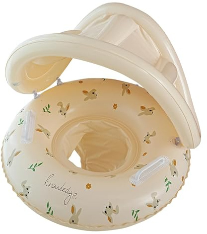 Babys Swimming Float Uppblåsbar, Småbarnspoolflottor Med Avtagbar Kapell, Småbarnsfloater Med Sits Och Handtag, NoFlip Over Babys Boat Simflots För Nyfödda Barn I Åldern 3-48 Månader