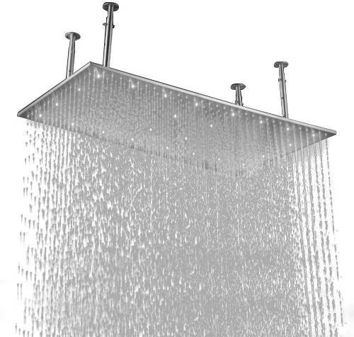 Lovedima 20x40 Rectangle Rain Shower Head Stainless Steel Bathroom Showerhead Ceiling Mount (Without led, Brushed nickel)