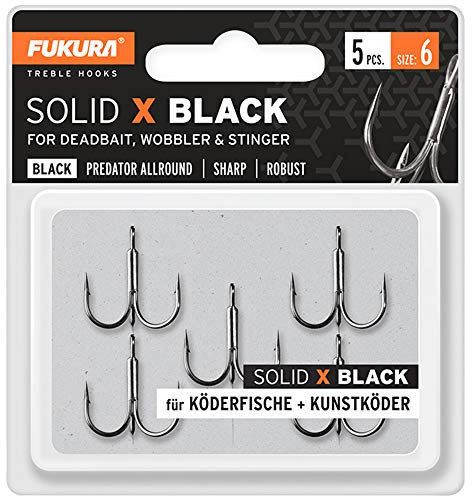 Fukura Solid X Drillinge - Drillingshaken, Größe/Packungsinhalt:Gr. 6/5 Stück