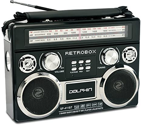 Dolphin Audio Retrobox AM/FM Shortwave World Radio Black One Size, (AMK12202612000)