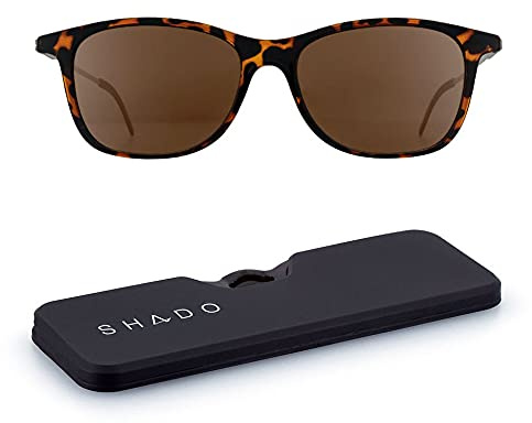 ThinOptics Shado Menlo Sonnenbrille - Polarisierende Sonnenbrille mit vollem UV-Schutz - Ultradünne, Leichte und Kompakte - Inklusive Magnetischem Etui das an Ihrem Handy Befestigt Werden Kann