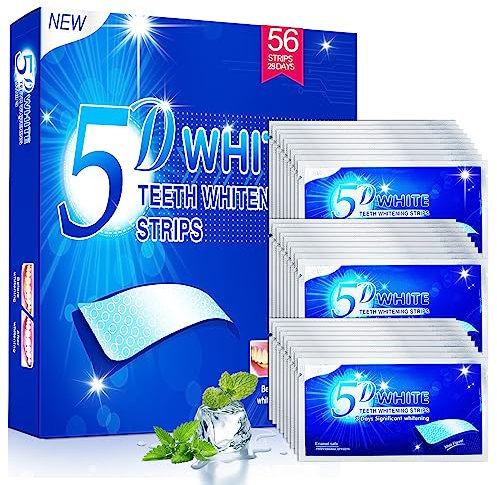 Vinmall Kit de Blanchiment des Dents-28 Sessions Bandes de Blanchiment Dentaire Professionnelles-28 séances de Blanchiment - Formule non sensible- Éliminent les taches profondes