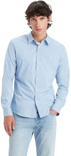 Levi's Long-Sleeve Battery Housemark Slim Camisa, Soft Chambray Blue, XXL Hombre